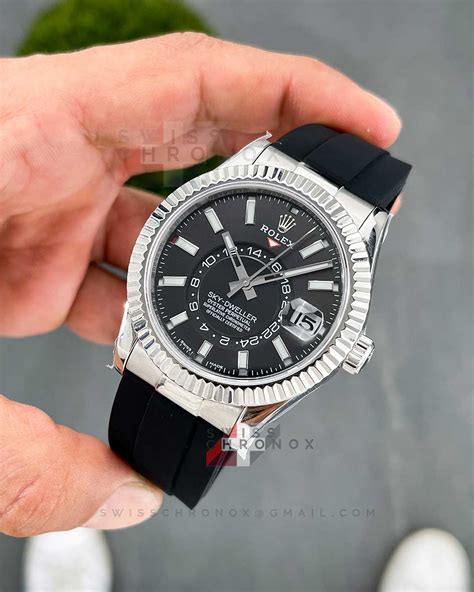 rolex sky-dweller rubber strap price|rolex sky dweller price.